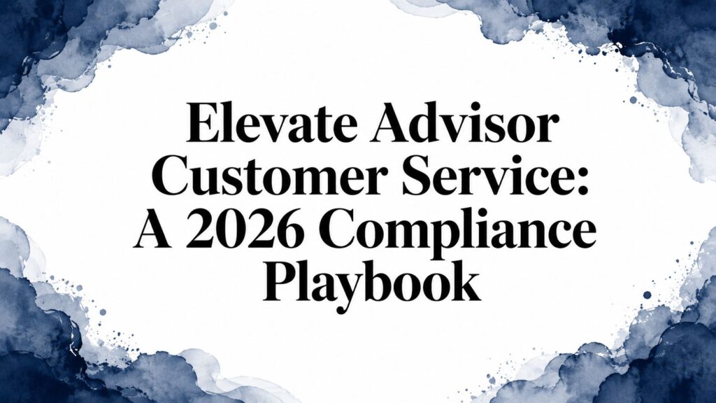 Advisor customer service compliance playbook
