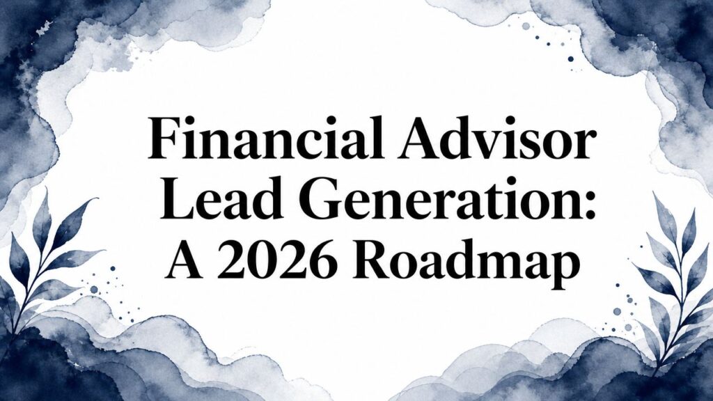 Financial advisor lead generation roadmap