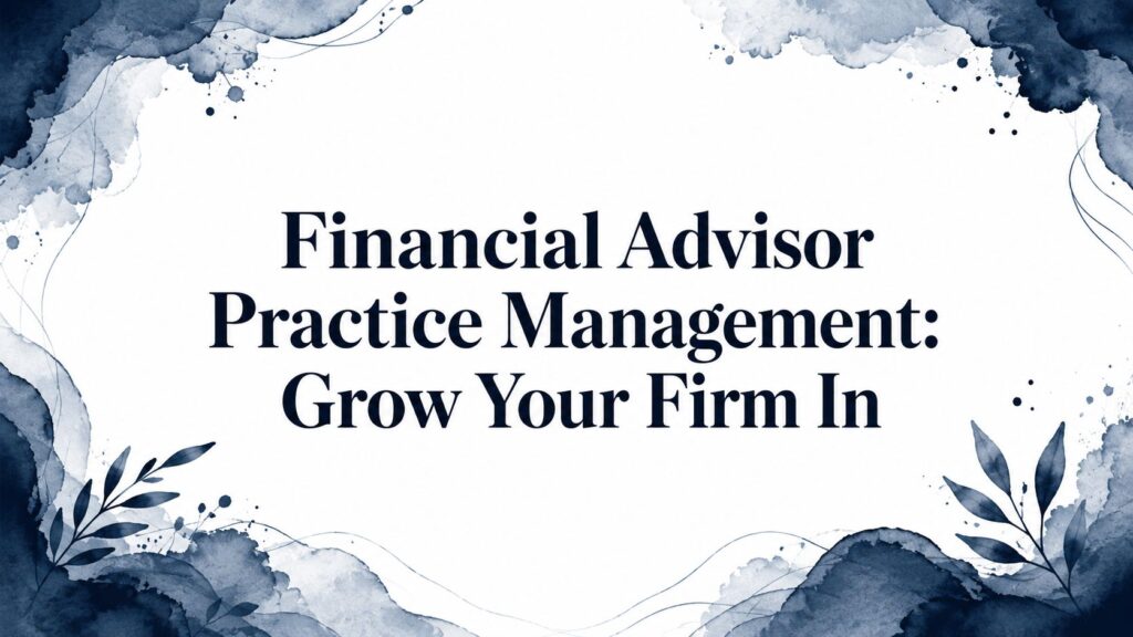 Financial advisor practice management business growth